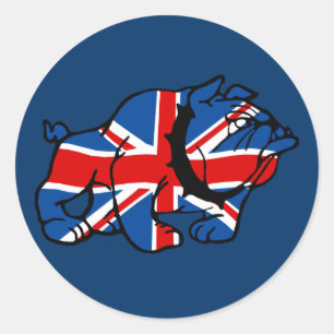 Union Jack Bulldog Runder Aufkleber