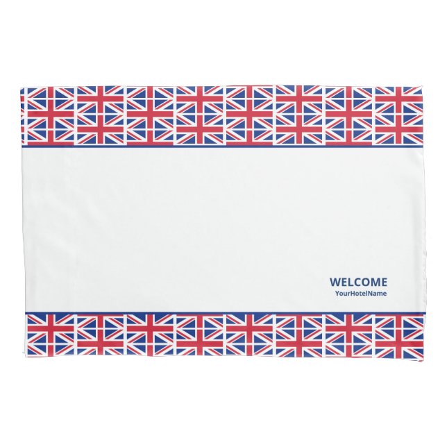 Union Jack Custom Hotel Pillow Case Kissenbezug (Vorderseite)