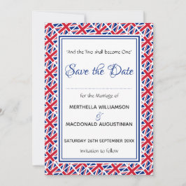 UNION JACK Customized Scripture Stylish UK Save The Date