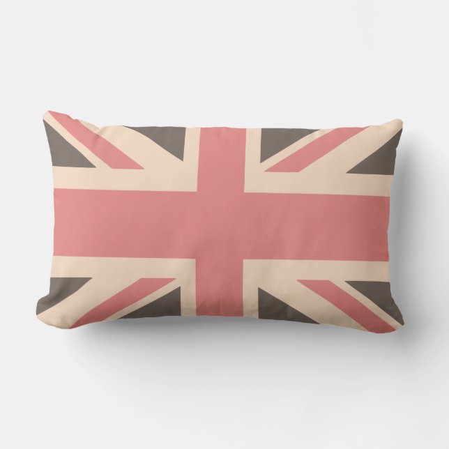 Union Jack - Designer weich verblasst Lendenkissen (Vorderseite)