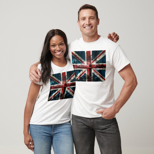 Union Jack Distressed T - Shirt (Unisex)