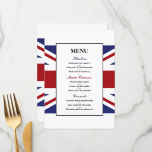 Union Jack Drapeau British Mariage Menu