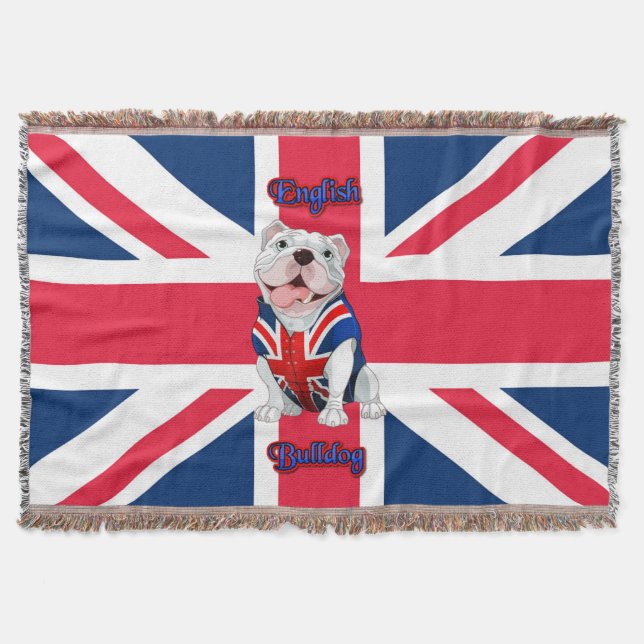 Union Jack English Bulldog Decke (Vorderseite)
