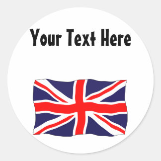 Union Jack Flag - Anpassbar mit Ihrem Text! Runder Aufkleber
