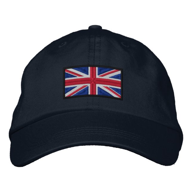 Union Jack Flag Bestickte Baseballkappe (Vorderseite)