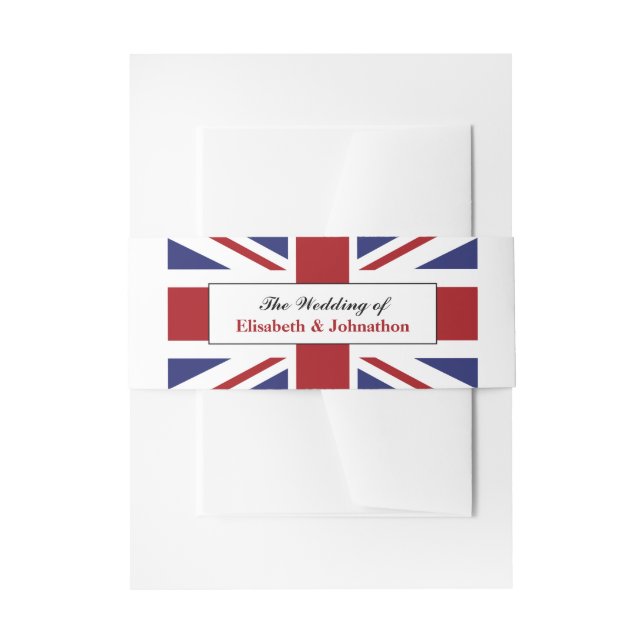 Union Jack Flag British Wedding Einladungsbanderole (Vorderseite Beispiel)