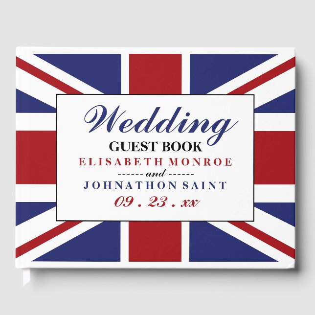 Union Jack Flag British Wedding Gästebuch (Vorderseite)