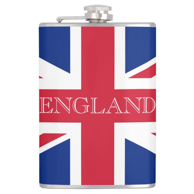 Union Jack Flag England Fleck Flachmann (Vorderseite)