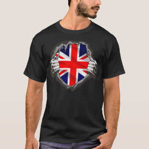 Union Jack Flag England Großbritannien Chest Desig T-Shirt