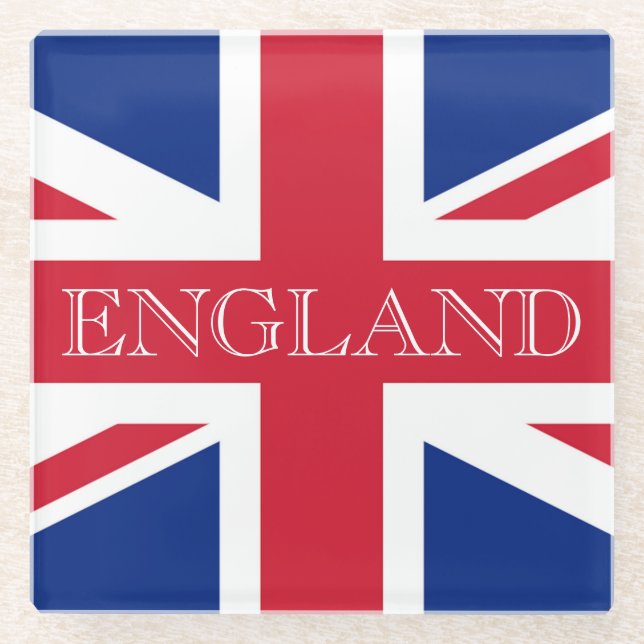Union Jack Flag England Küste Glasuntersetzer (Vorderseite)