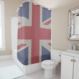 Union Jack Flag Fishnet Muster Duschvorhang