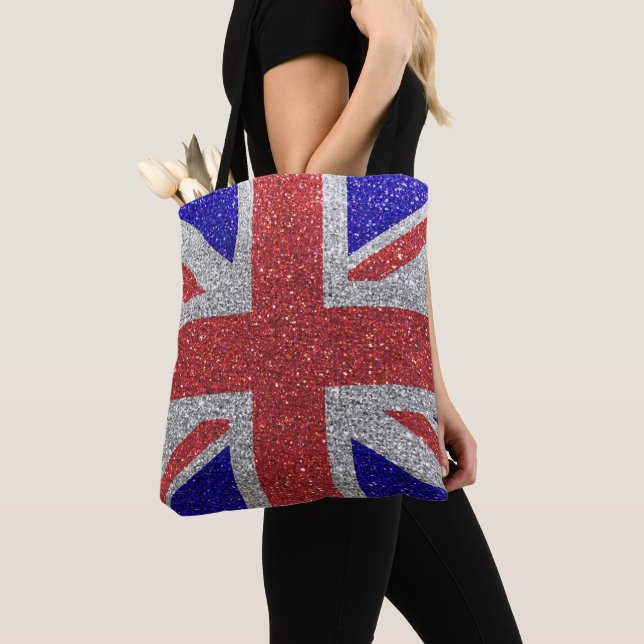 Union Jack Flag Glitzer des Vereinigten Königreich Tasche (Von Nahem)