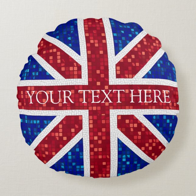 Union Jack Flag Großbritannien Rundes Kissen (Vorderseite)