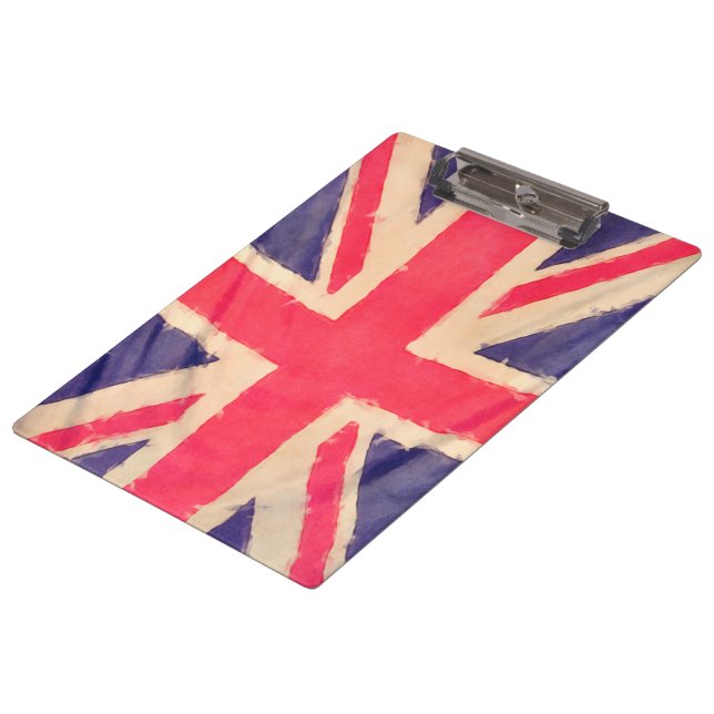 UNION JACK FLAG grunge Klemmbrett (Schrägansicht)