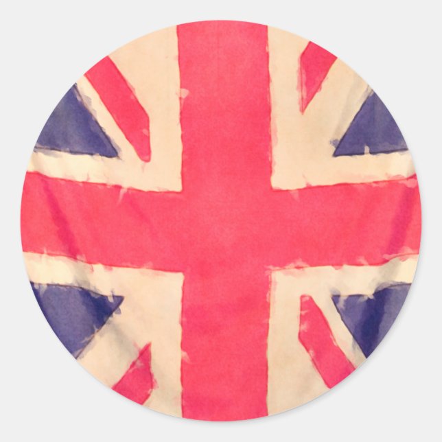 UNION JACK FLAG grunge Runder Aufkleber (Vorderseite)