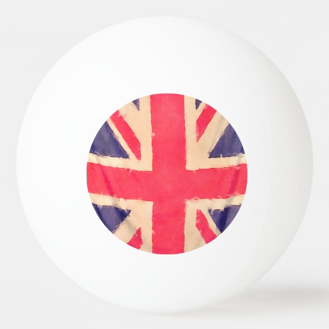 UNION JACK FLAG grunge Tischtennisball (Rückseite)