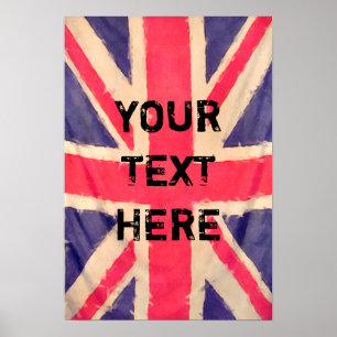 UNION JACK FLAG + Ihr Text Poster