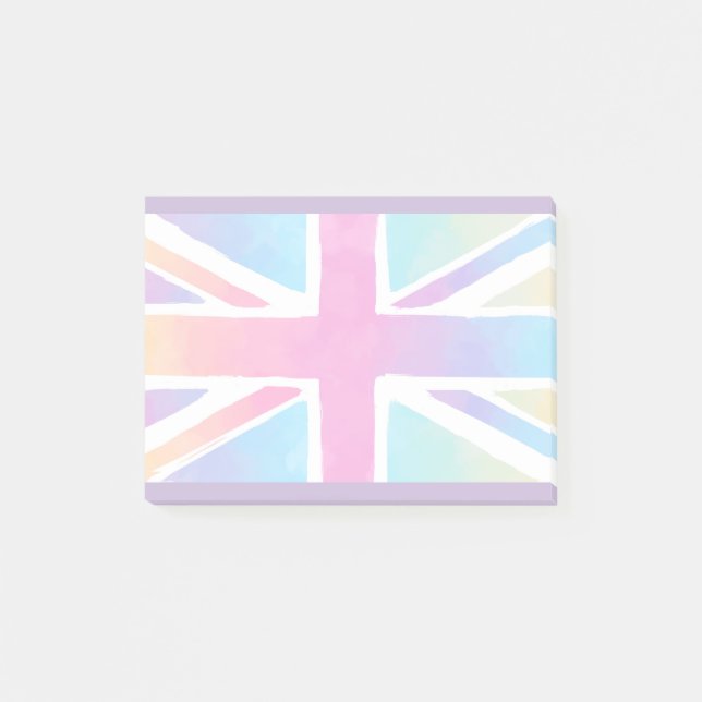 Union Jack Flag in hellen Wasserfarben Post-it Klebezettel (Vorderseite)