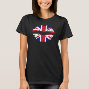 Union Jack Flag Lips British Isles GB Vereinigtes  T-Shirt