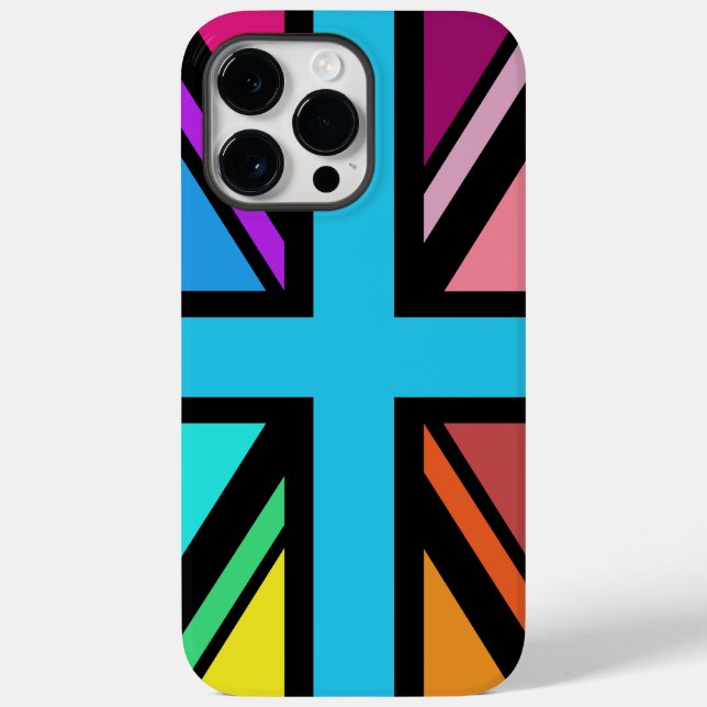 Union Jack/Flag mehrfarbig+Schwarz-Design Case-Mate iPhone 14 Pro Max Hülle (Rückseite)