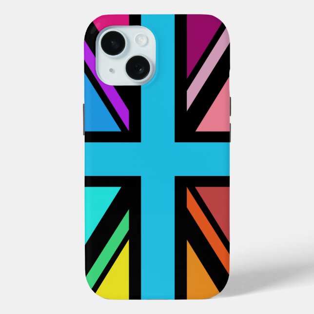 Union Jack/Flag mehrfarbig+Schwarz-Design Case-Mate iPhone Hülle (Rückseite)
