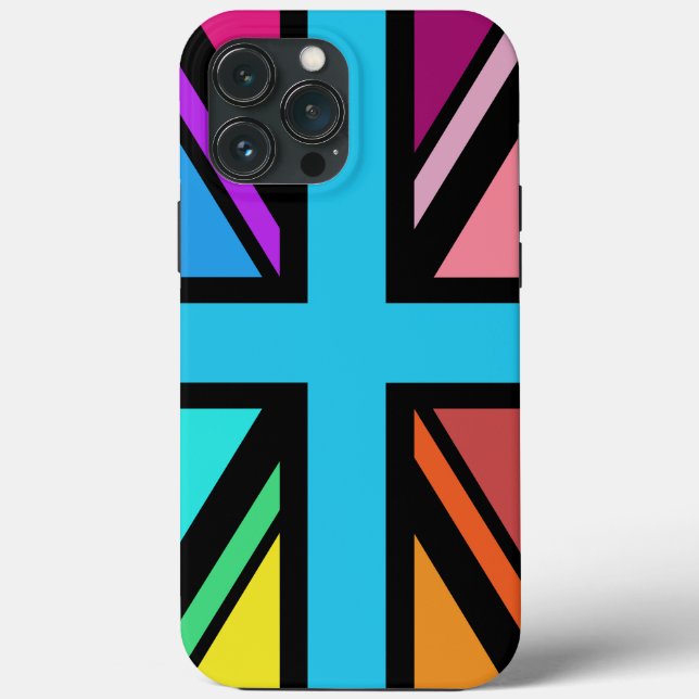 Union Jack/Flag mehrfarbig+Schwarz-Design Case-Mate iPhone Hülle (Rückseite)
