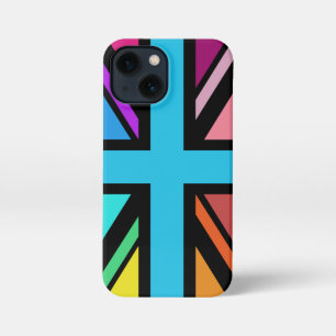 Union Jack/Flag mehrfarbig+Schwarz-Design iPhone 13 Mini Hülle