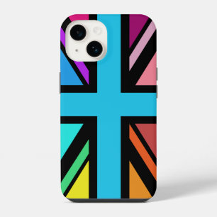 Union Jack/Flag mehrfarbig+Schwarz-Design iPhone 14 Hülle