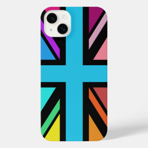 Union Jack/Flag mehrfarbig+Schwarz-Design iPhone 14 Plus Hülle