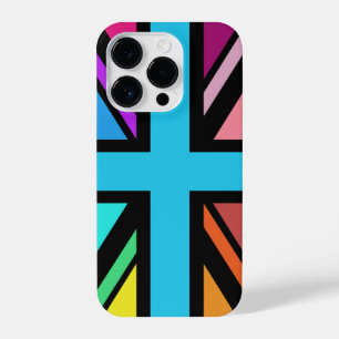 Union Jack/Flag mehrfarbig+Schwarz-Design iPhone 14 Pro Hülle