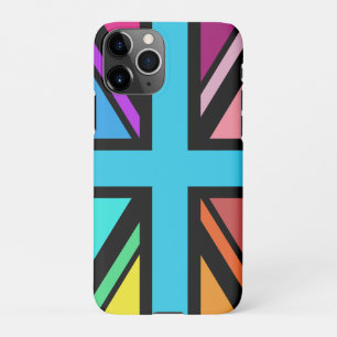 Union Jack/Flag mehrfarbig+Schwarz-Design iPhone 11Pro Hülle