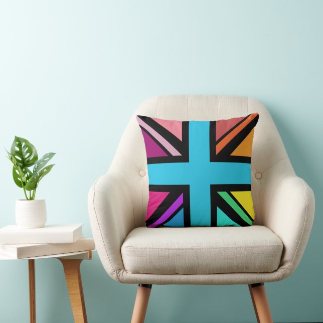 Union Jack/Flag mehrfarbig+Schwarz-Design Kissen (Stuhl )