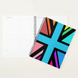 Union Jack/Flag mehrfarbig+Schwarz-Design Planer