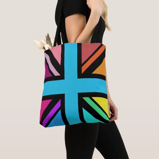 Union Jack/Flag mehrfarbig+Schwarz-Design Tasche (Von Nahem)