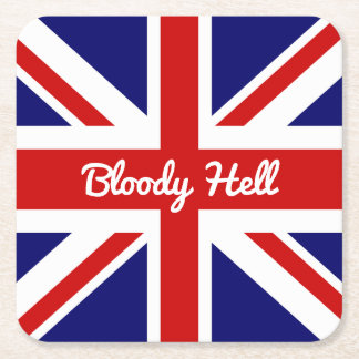 Union Jack Flag mit funny Zitat Rechteckiger Pappuntersetzer