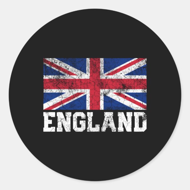 Union Jack Flag UK England Roots Runder Aufkleber (Vorderseite)