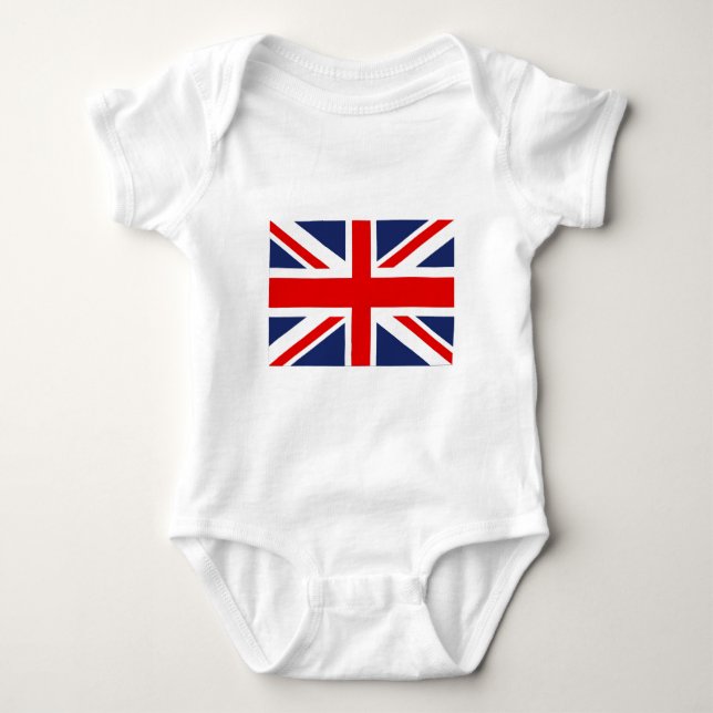 Union Jack Flag Vereinigtes Königreich Baby Strampler (Vorderseite)