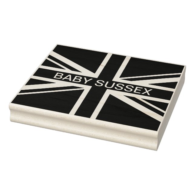 Union Jack Flag Vereinigtes Königreich Mit Monogra Gummistempel (Stempel)