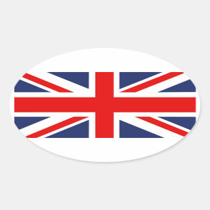 Union Jack Flag Vereinigtes Königreich Ovaler Aufkleber