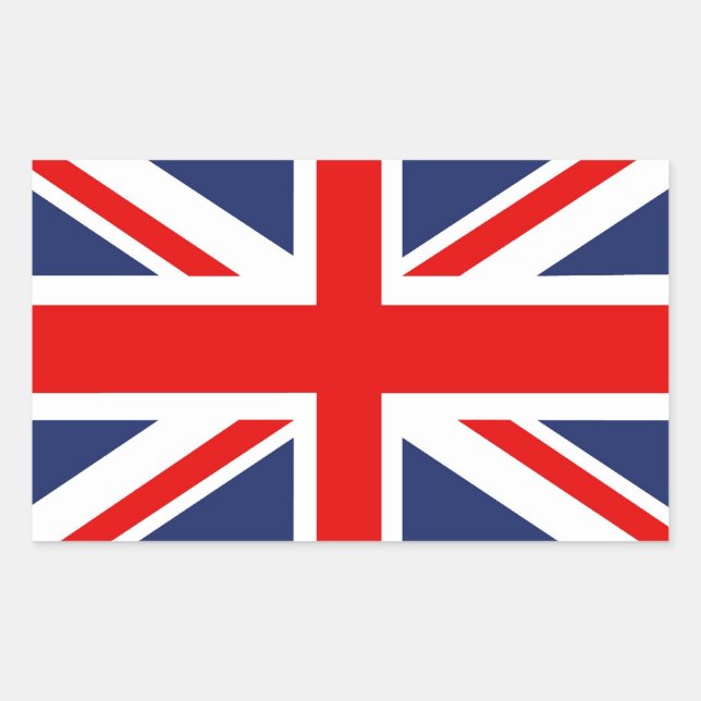 Union Jack Flag Vereinigtes Königreich Rechteckiger Aufkleber (Vorderseite)