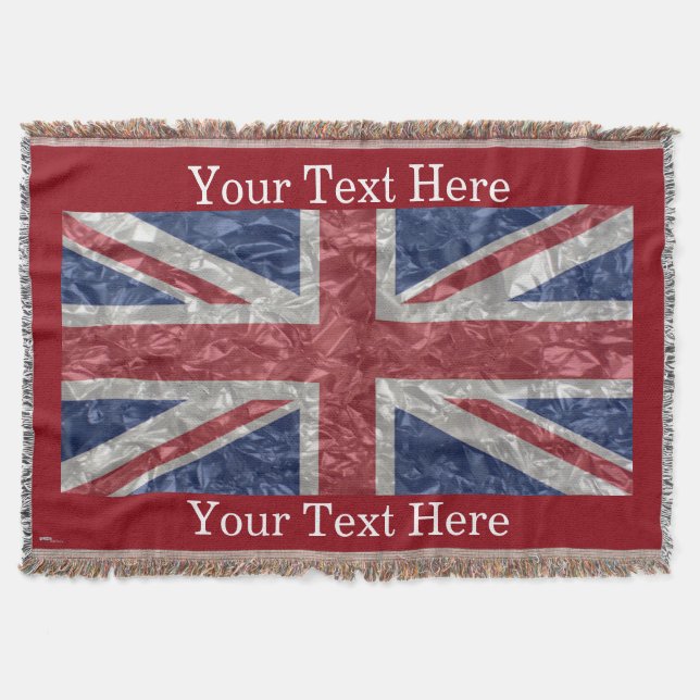 Union Jack Flag - zerknittert Decke (Vorderseite)