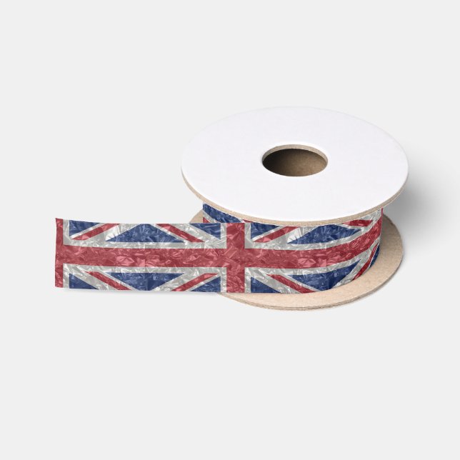 Union Jack Flag - zerknittert Satinband (Spule)