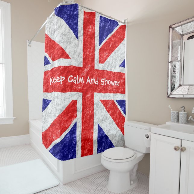 Union Jack Flagge Design Duschvorhang (Beispiel)