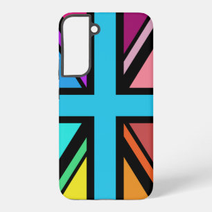 Union Jack/Flagge Mehrfarbig+Schwarzes Design Samsung Galaxy Hülle