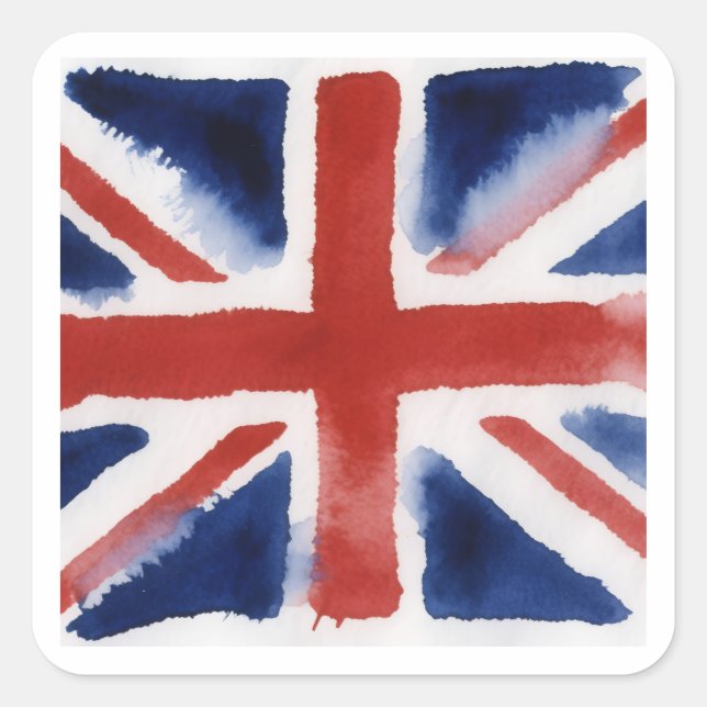 Union Jack Flaggenaufkleber Quadratischer Aufkleber (Vorderseite)