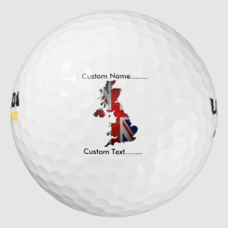 Union Jack Forms Map of UK on a Golf Ball. Golfball