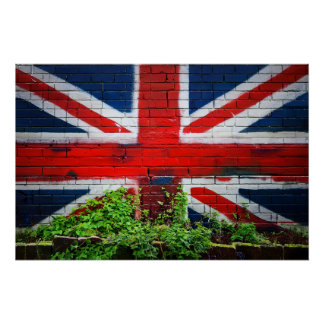 Union Jack Graffiti Flag Poster