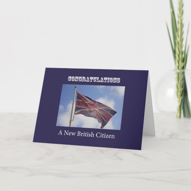 Union Jack gratulieren New British Citizen Karte (Vorderseite)
