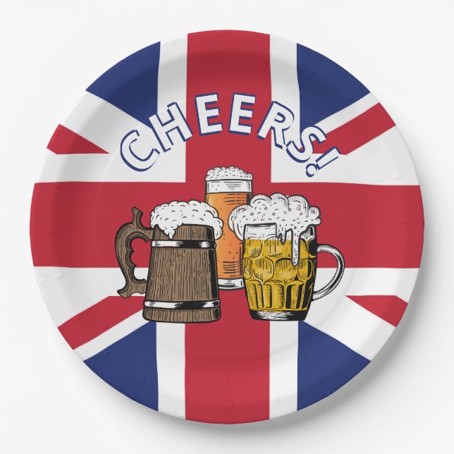 UNION JACK Great British Beer Pappteller (Vorderseite)