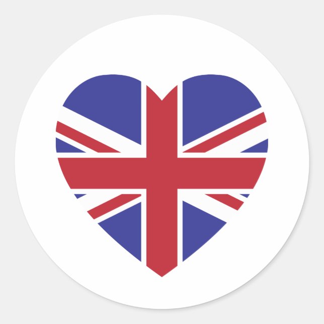 Union Jack Heart Sticker (Vorderseite)